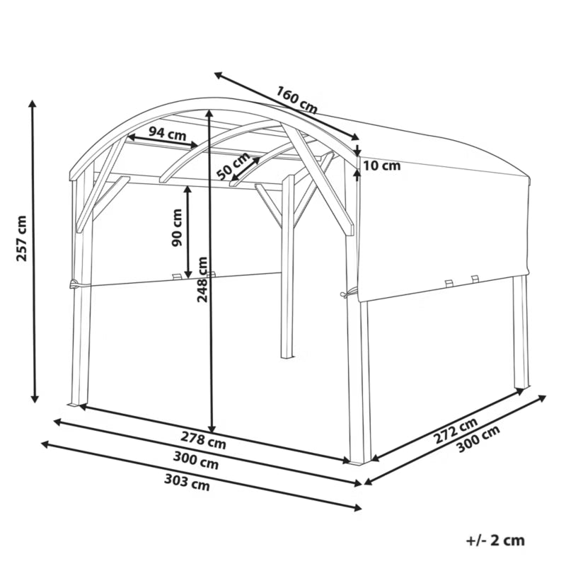 Havepavillon Scopello 303x300 cm Brun/Beige