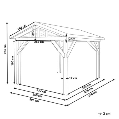 Havepavillon Secchia 296x350 cm Brun
