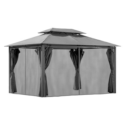 Havepavillon Tino 3x4 m Grafitgrå med Myggenet
