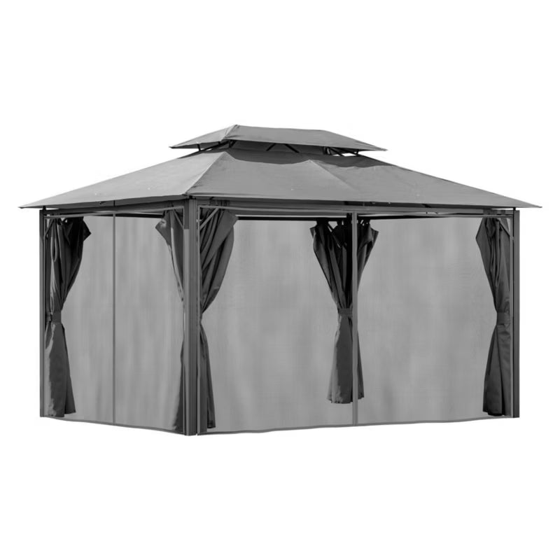Havepavillon Tino 3x4 m Grafitgrå med Myggenet