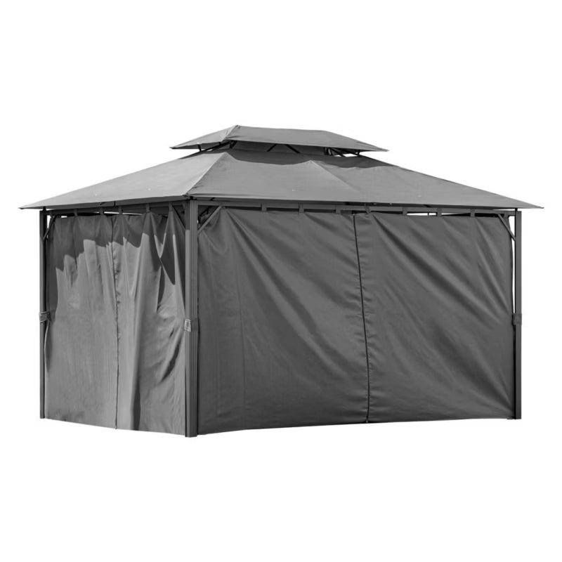 Havepavillon Tino 3x4 m Grafitgrå med Myggenet