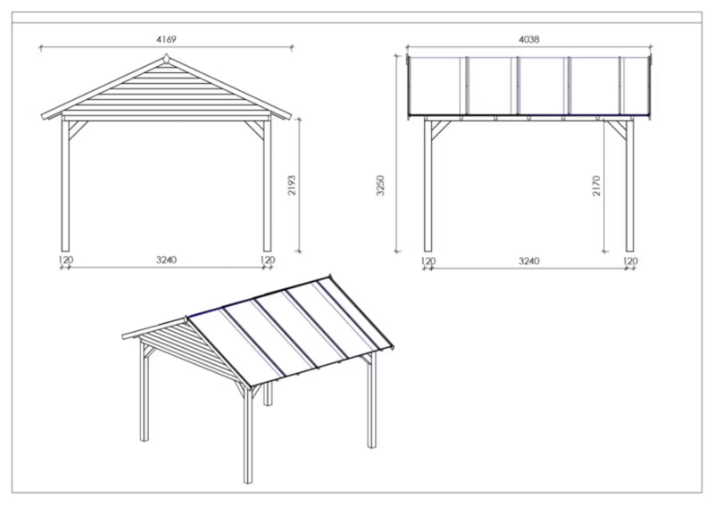 Havepavillon Træ 404x417 cm Grøn
