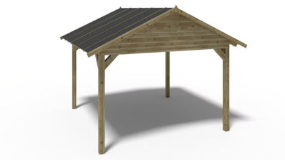 Havepavillon Træ 404x417 cm Grøn