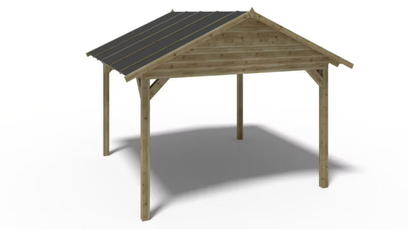 Havepavillon Træ 404x417 cm Grøn