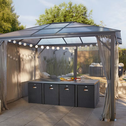 Havepavillon Yallis 300x365 cm Sort Aluminium