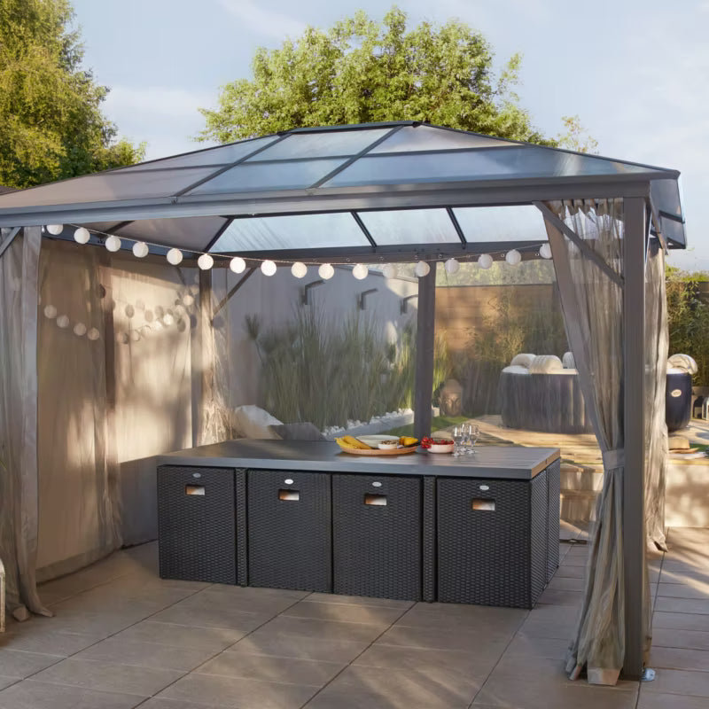 Havepavillon Yallis 300x365 cm Sort Aluminium