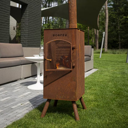 Havepejs Boncarré 35x35x153 cm Rust Cortenstål