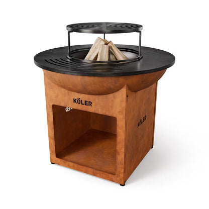 Havepejs med Grill Herd X0 Cortenstål Ø70 cm Rust