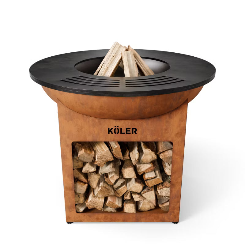 Havepejs med Grill Herd X0 Cortenstål Ø70 cm Rust