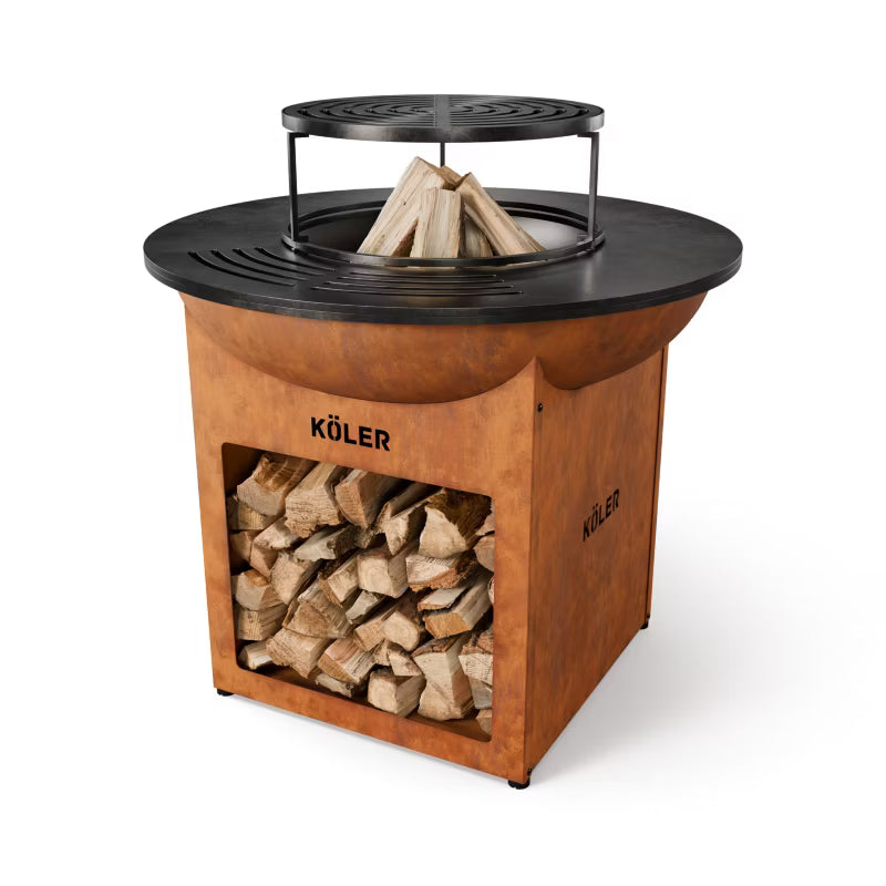 Havepejs med Grill Herd X0 Cortenstål Ø70 cm Rust