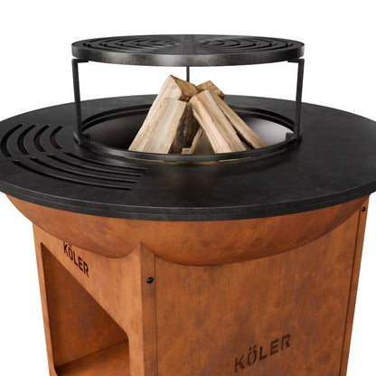 Havepejs med Grill Herd X0 Cortenstål Ø70 cm Rust