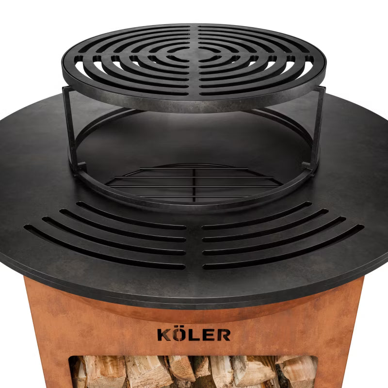 Havepejs med Grill Herd X0 Cortenstål Ø70 cm Rust