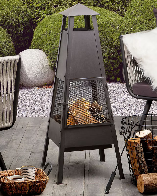 Havepejs Yasur 41x100 cm Sort Stål