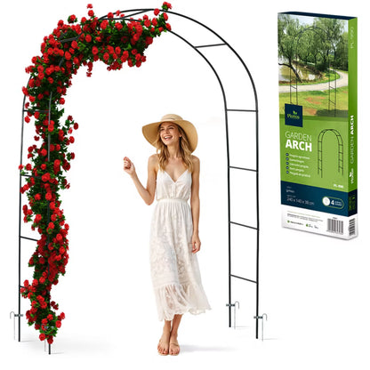 Havepergola 240x140 cm Sort Metal