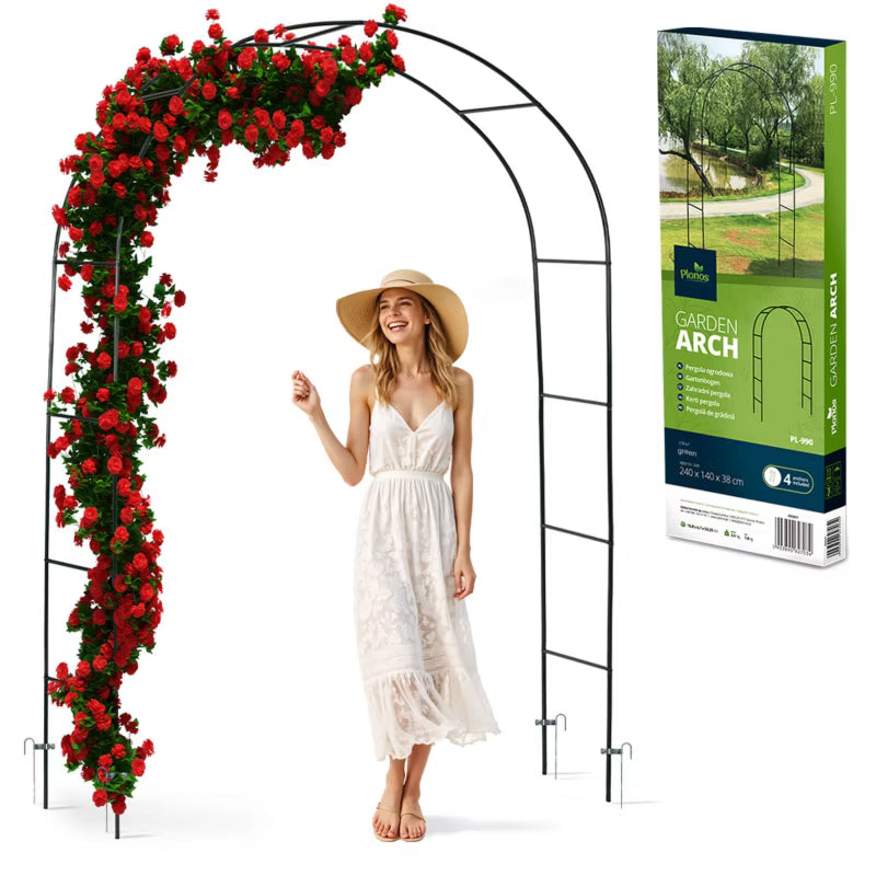 Havepergola 240x140 cm Sort Metal