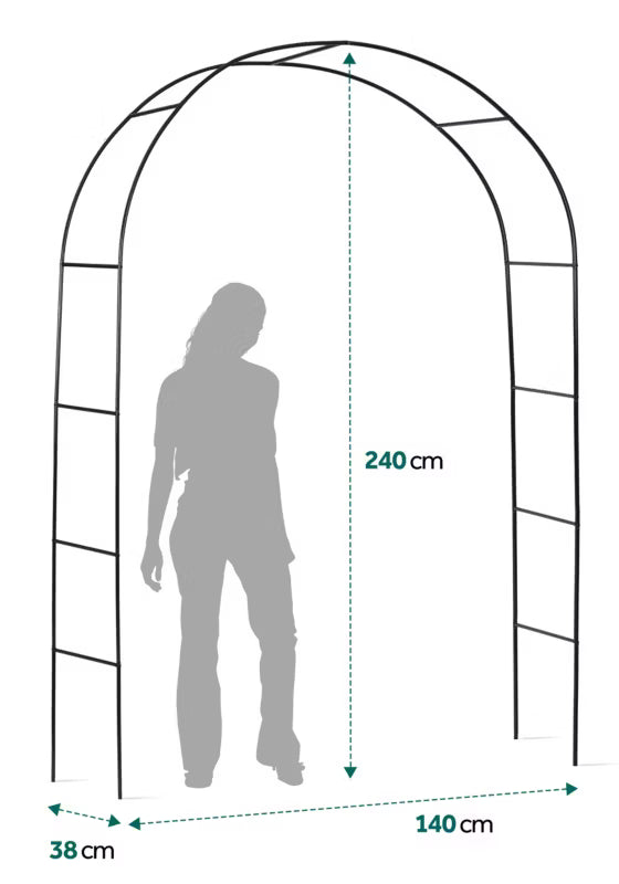 Havepergola 240x140 cm Sort Metal