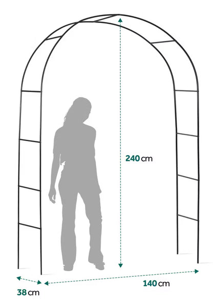 Havepergola 240x140 cm Sort Metal