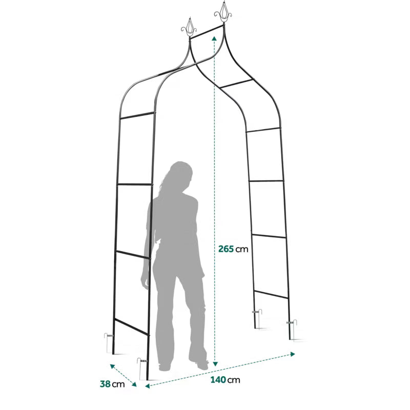 Havepergola 265x140 cm Grøn Stål