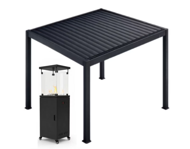 Havepergola 3x3 m Antracit Aluminium