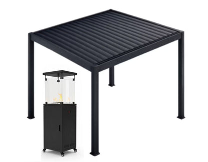 Havepergola 3x3 m Antracit Aluminium