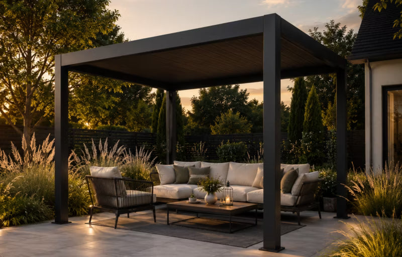 Havepergola 3x3 m Antracit Aluminium