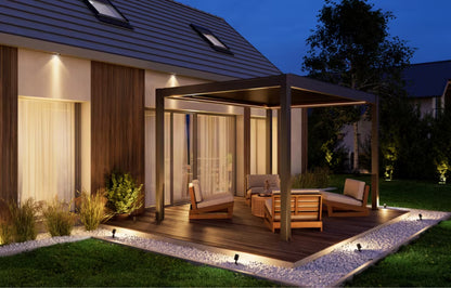 Havepergola 3x3 m Antracit med Motor