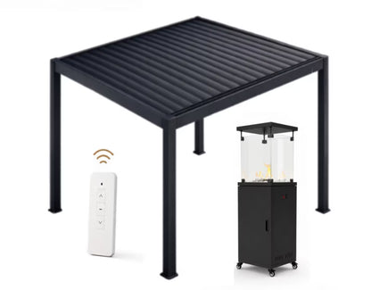 Havepergola 3x3 m Antracit med Motor