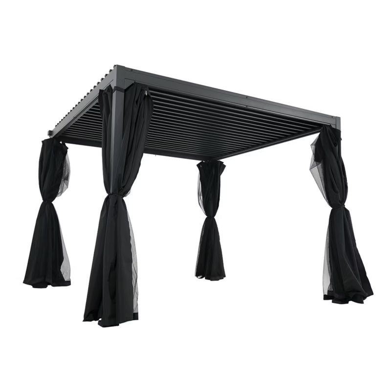 Havepergola 3x3 m Antracitgrå Aluminium med Ståltag