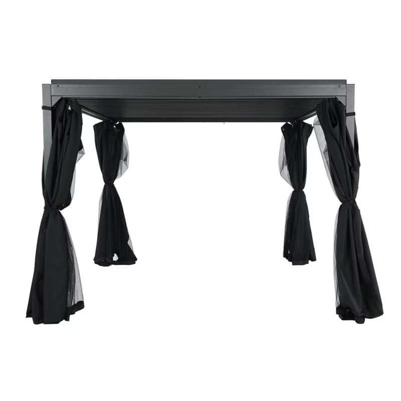 Havepergola 3x3 m Antracitgrå Aluminium med Ståltag