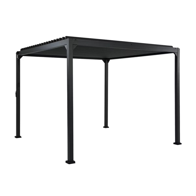 Havepergola 3x3 m Antracitgrå Aluminium med Ståltag