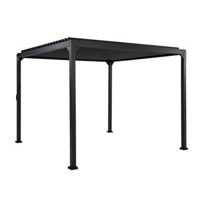 Havepergola 3x3 m Antracitgrå Aluminium med Ståltag