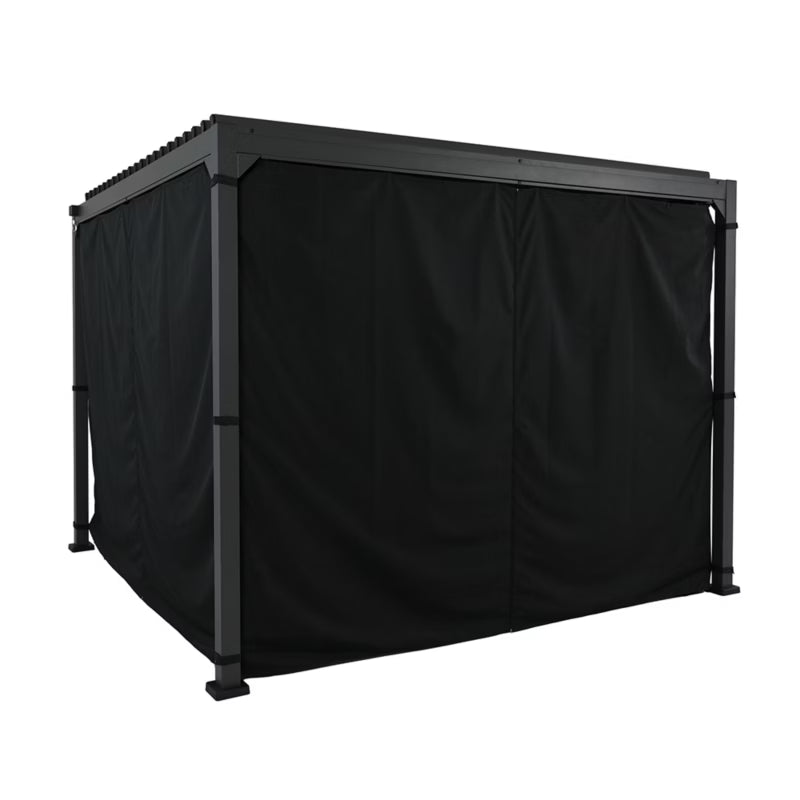 Havepergola 3x3 m Antracitgrå Aluminium med Ståltag