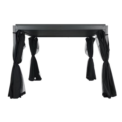 Havepergola 3x3 m Antracitgrå Aluminium med Ståltag