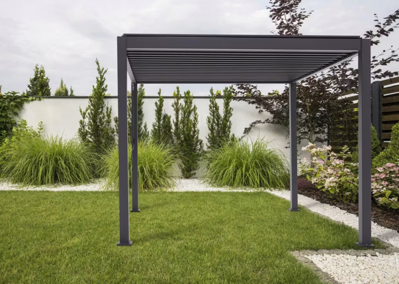 Havepergola 3x4 m Aluminium med Lameltag Antracit