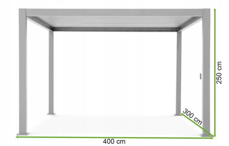 Havepergola 3x4 m Aluminium med Lameltag Antracit