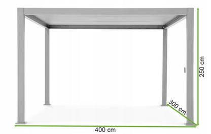 Havepergola 3x4 m Aluminium med Lameltag Antracit