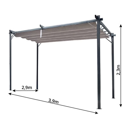 Havepergola 3x4 m Beige Stål
