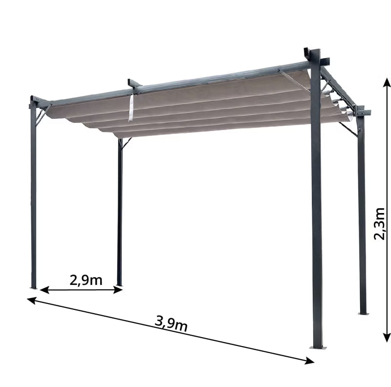 Havepergola 3x4 m Beige Stål