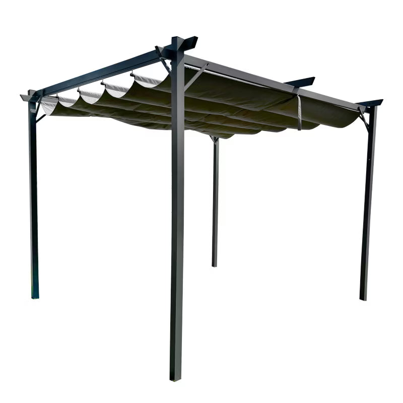 Havepergola 3x4 m Grå Stål