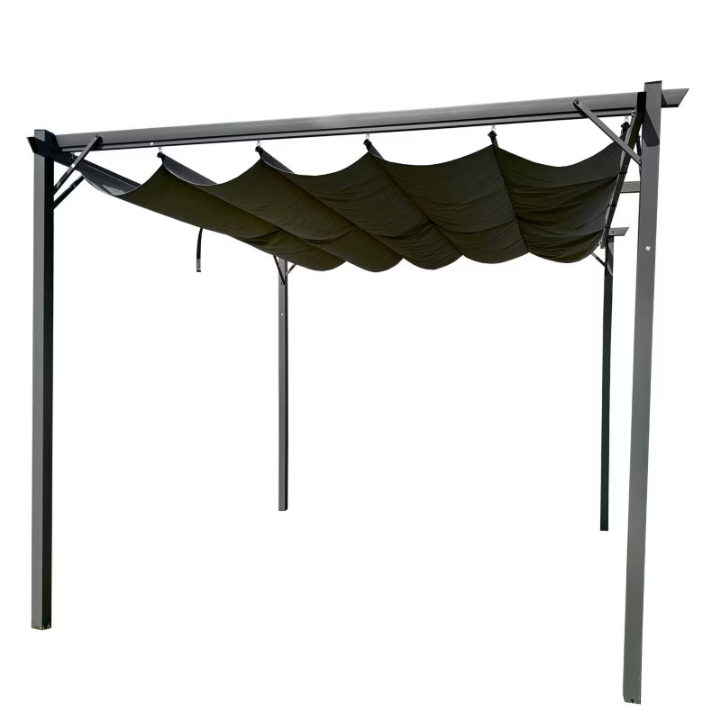 Havepergola 3x4 m Grå Stål