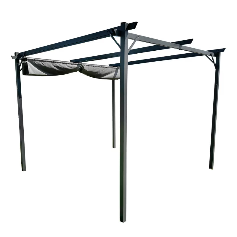 Havepergola 3x4 m Grå Stål