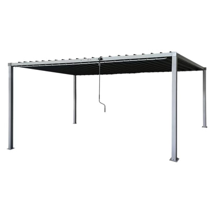 Havepergola 3x4 m Grå Stål med Justerbart Tag