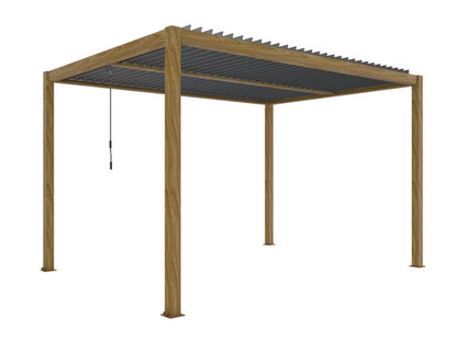 Havepergola 3x4 m Trælook og Antracit Aluminium