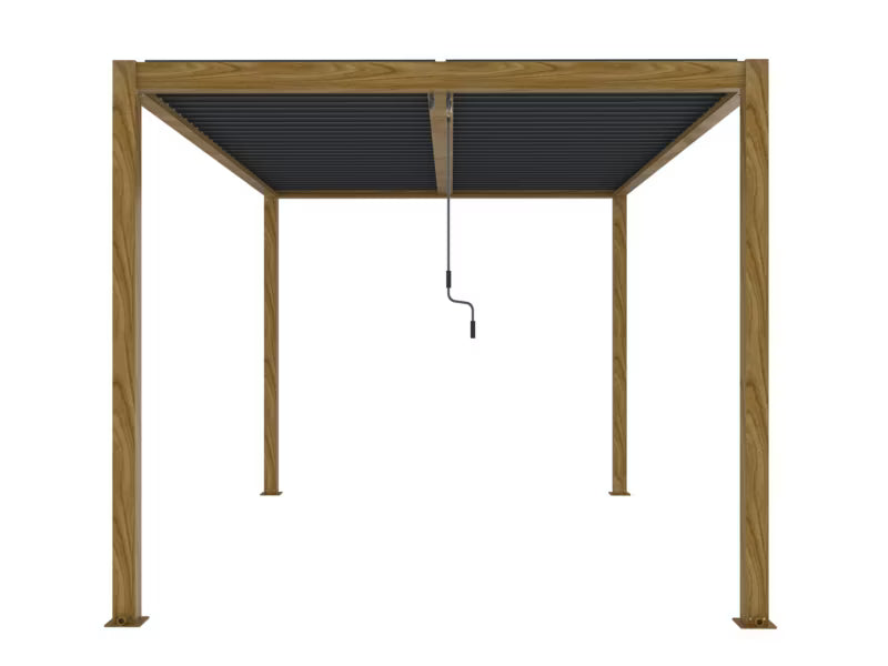Havepergola 3x4 m Trælook og Antracit Aluminium