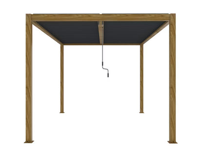 Havepergola 3x4 m Trælook og Antracit Aluminium