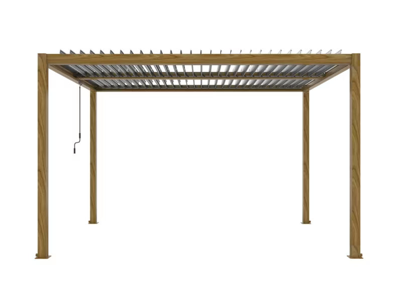 Havepergola 3x4 m Trælook og Antracit Aluminium