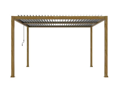 Havepergola 3x4 m Trælook og Antracit Aluminium