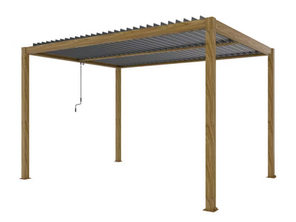 Havepergola 3x4 m Trælook og Antracit Aluminium
