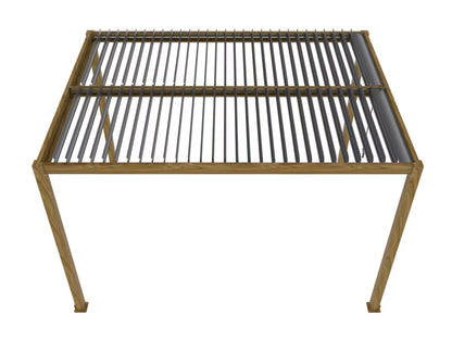 Havepergola 3x4 m Trælook og Antracit Aluminium