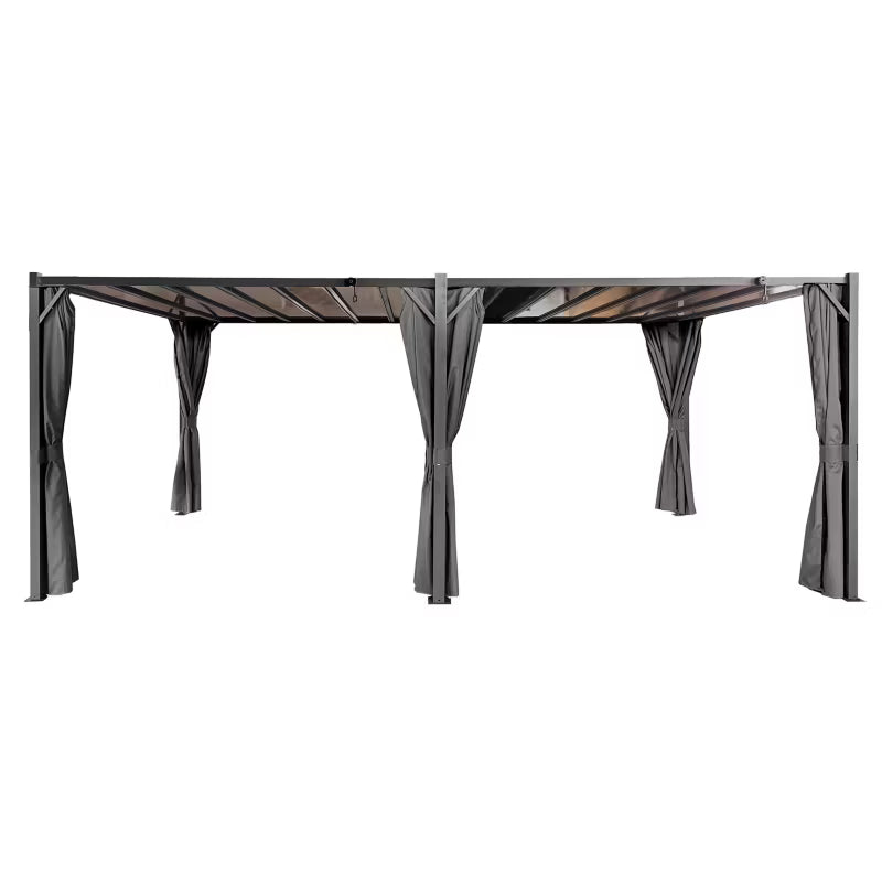 Havepergola 3x6 m Gråbrun med Lameltag